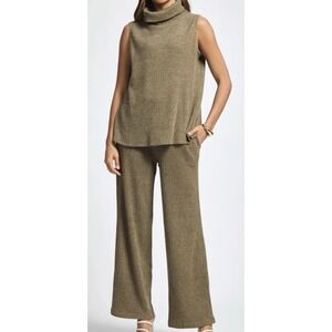 Sleeveless Knit Wide-Leg Jumpsuit - Olive